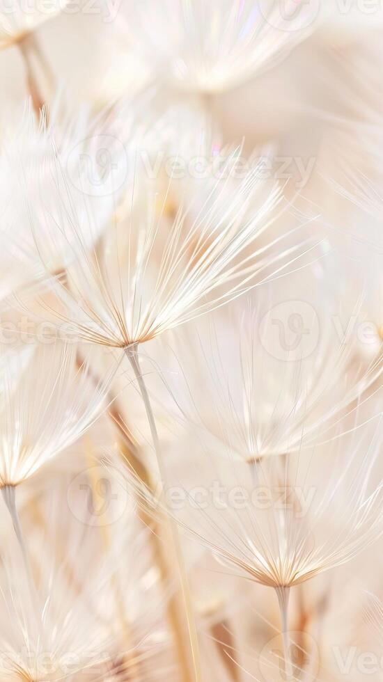 A close up of a field of white flowers with a soft, dreamy feel photo