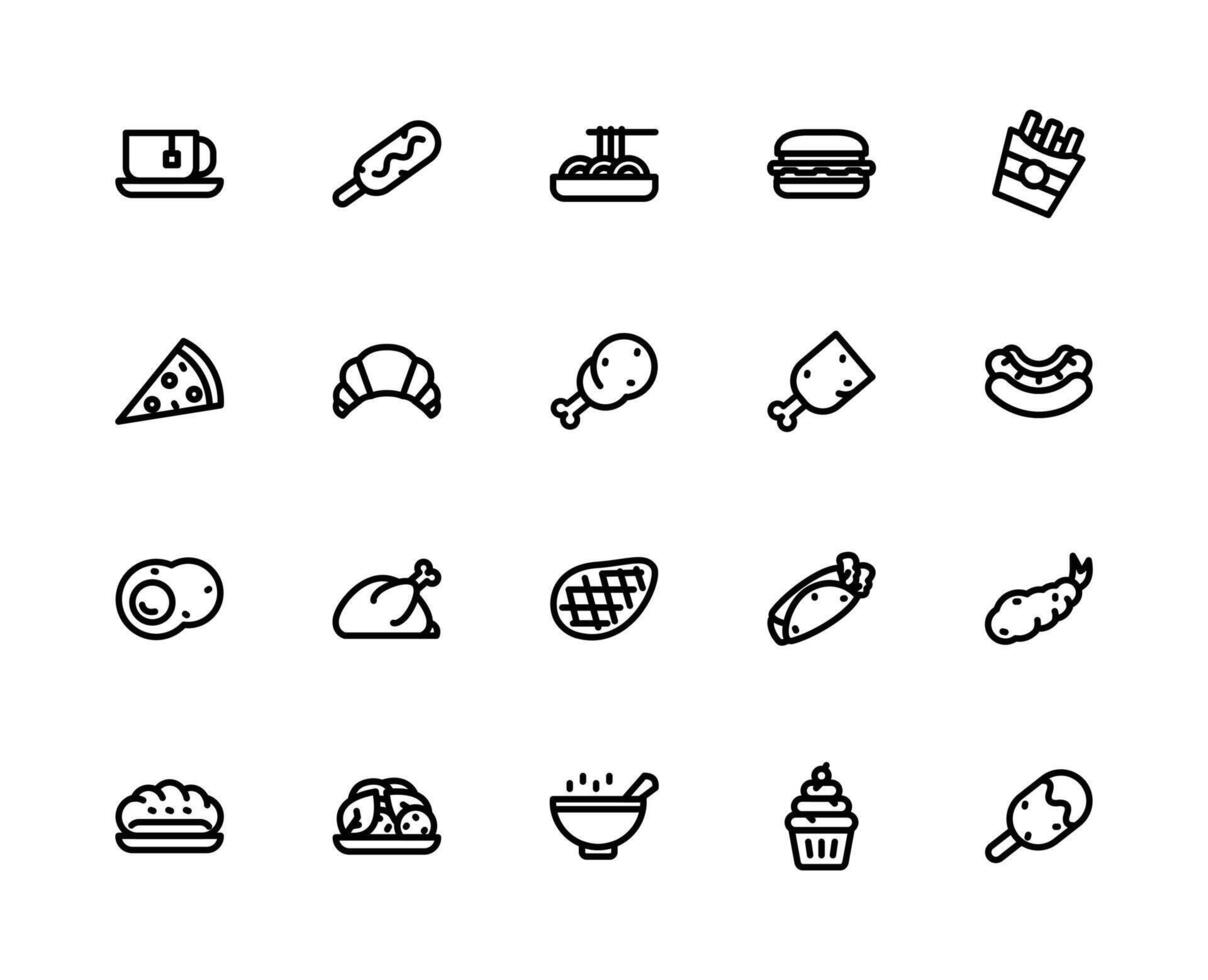 Western Food Black Outline Icon vector