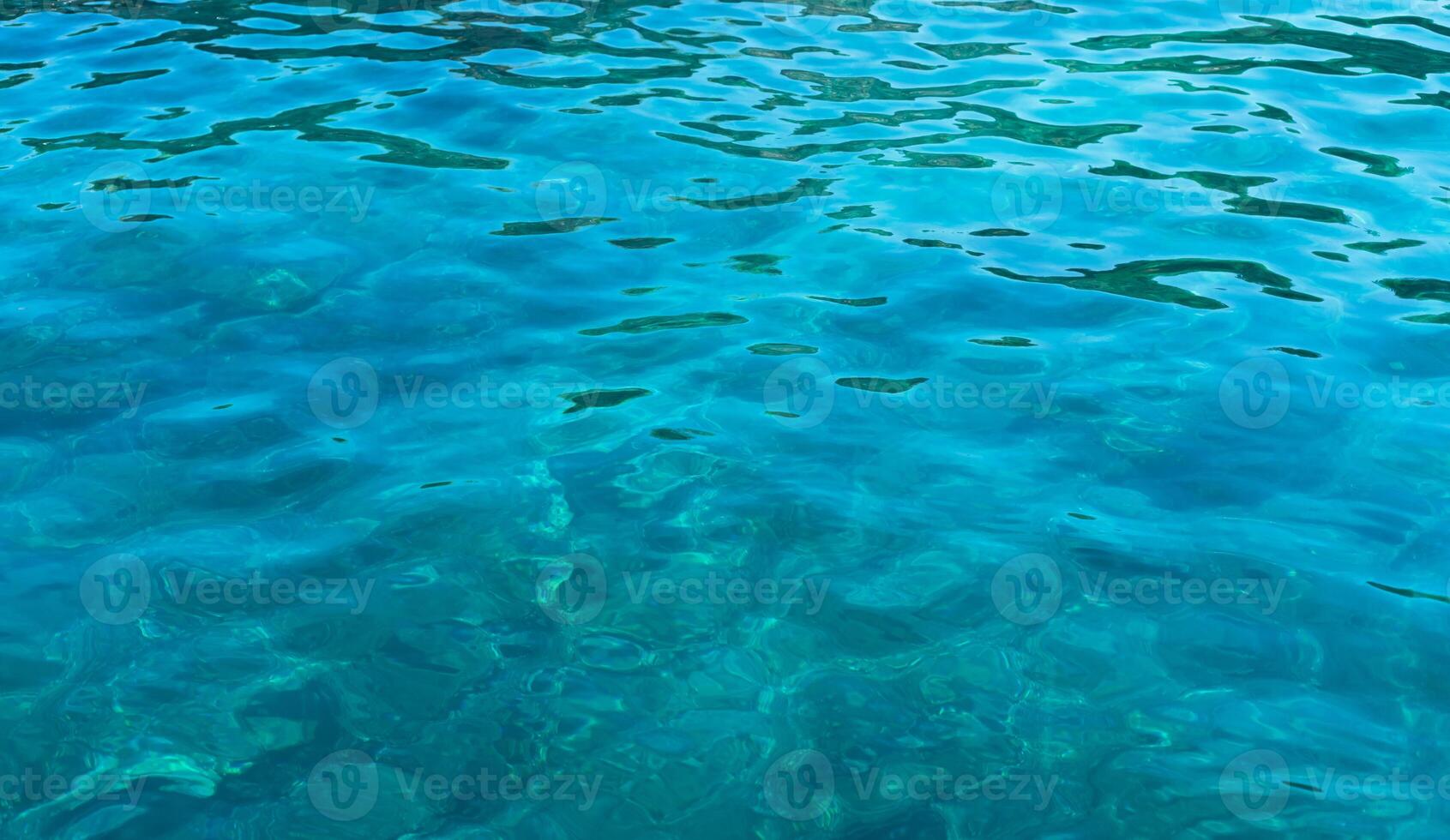 Blurred surface of turquoise water. Turquoise sea surface. Selective focus. Copy space. photo