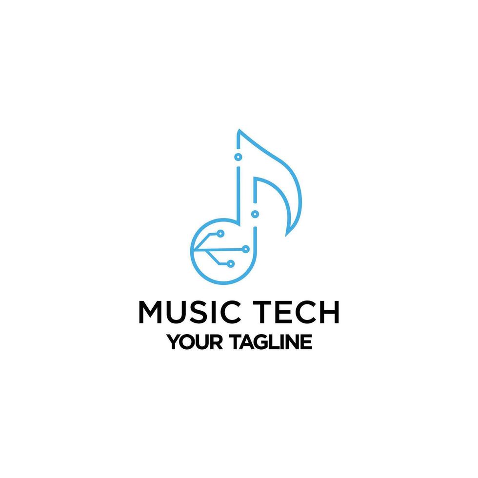 music logo design with simple and minimalist style premium vector
