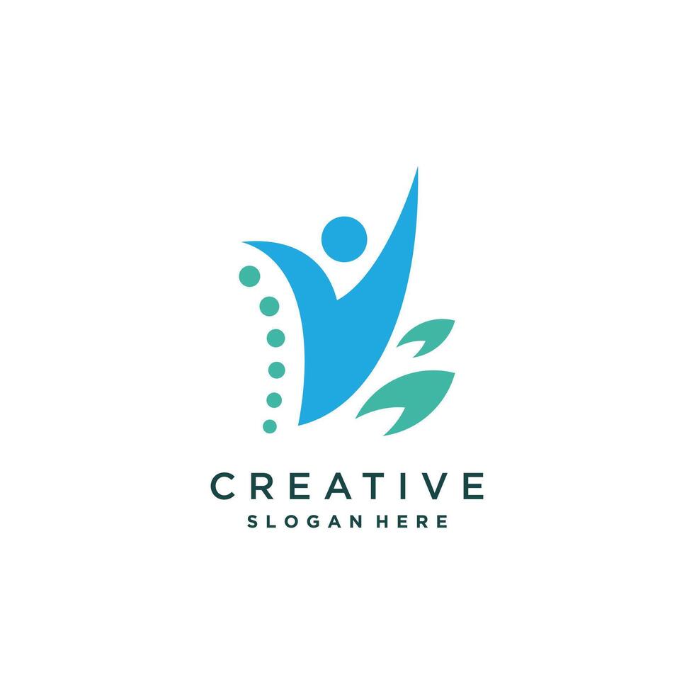 Chiropractic logo design concept with modern style vector