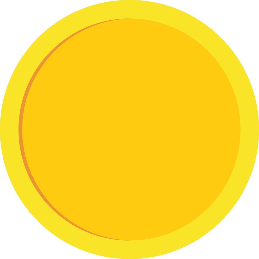 A gold coin with no signs on it. A gold coin with blank surface. vector