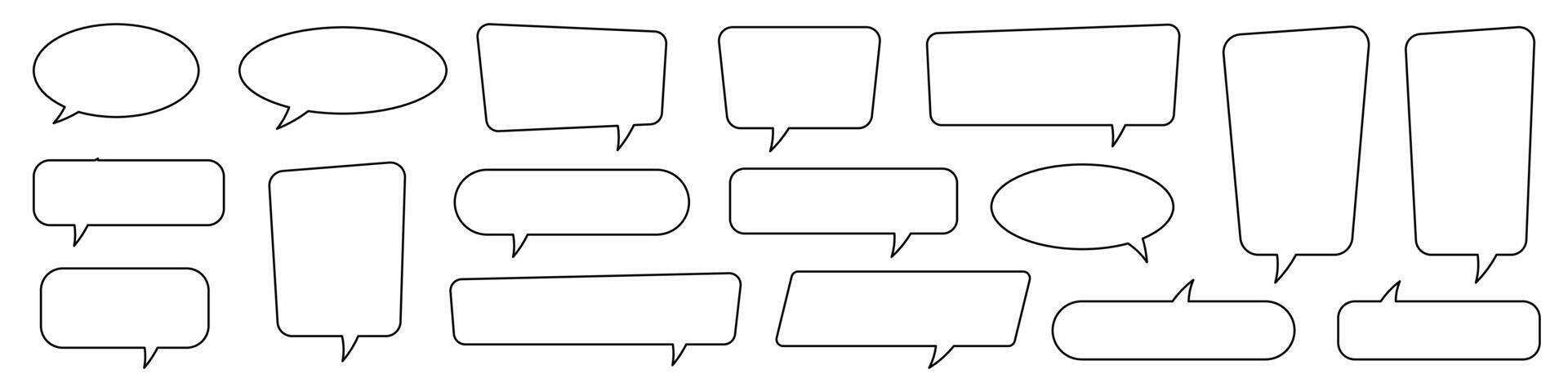 Speech bubble, speech balloon, chat bubble line art icon for apps and websites. vector