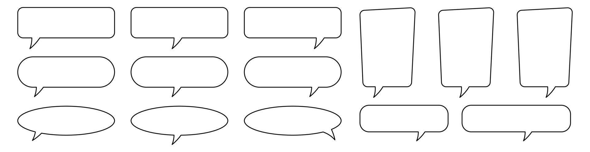 Speech bubble, speech balloon, chat bubble line art icon for apps and websites. vector