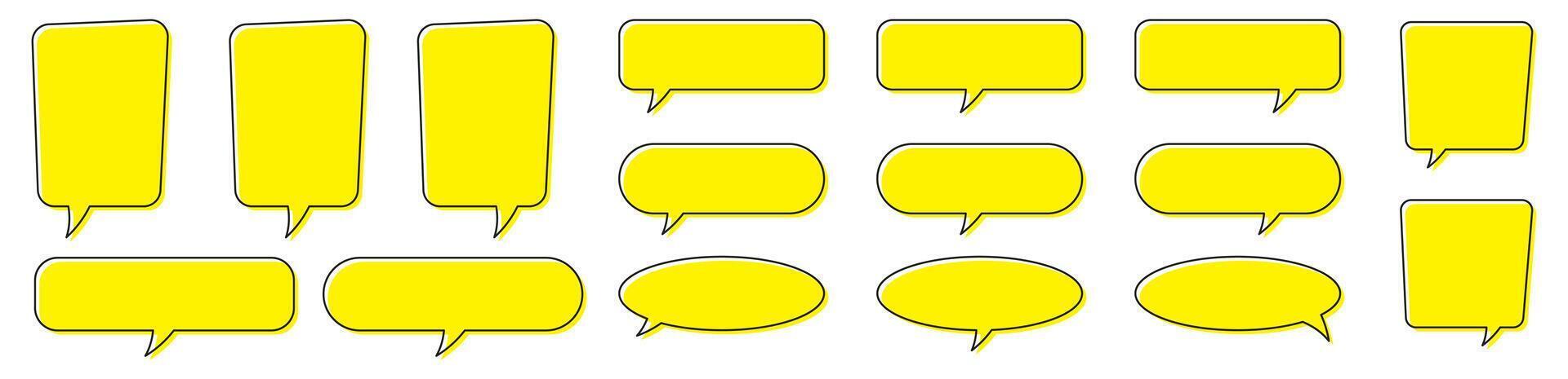Chat bubble in yellow, quote background, Speech bubble, message box set. vector