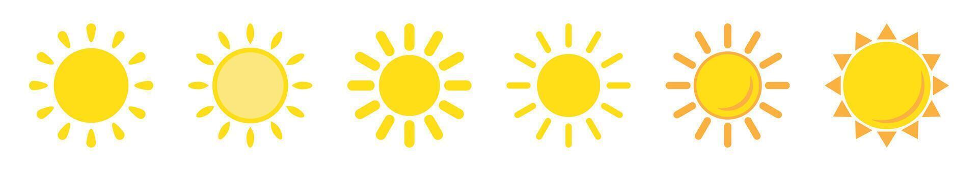 Sun icon in flat style, simple yellow sun. vector