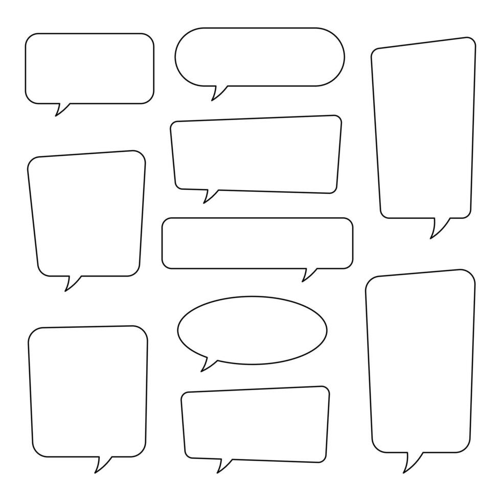 Speech bubble, speech balloon, chat bubble line art icon for apps and websites. vector