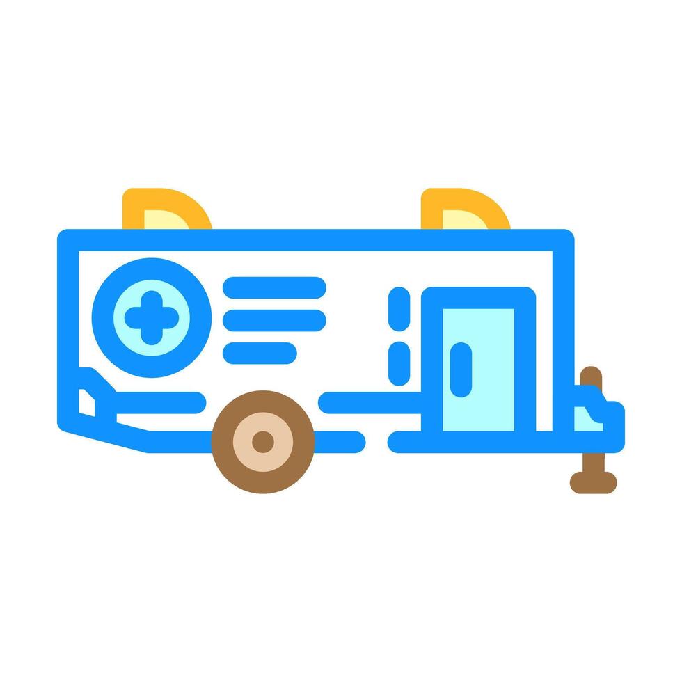 mobile clinic ambulance color icon illustration vector