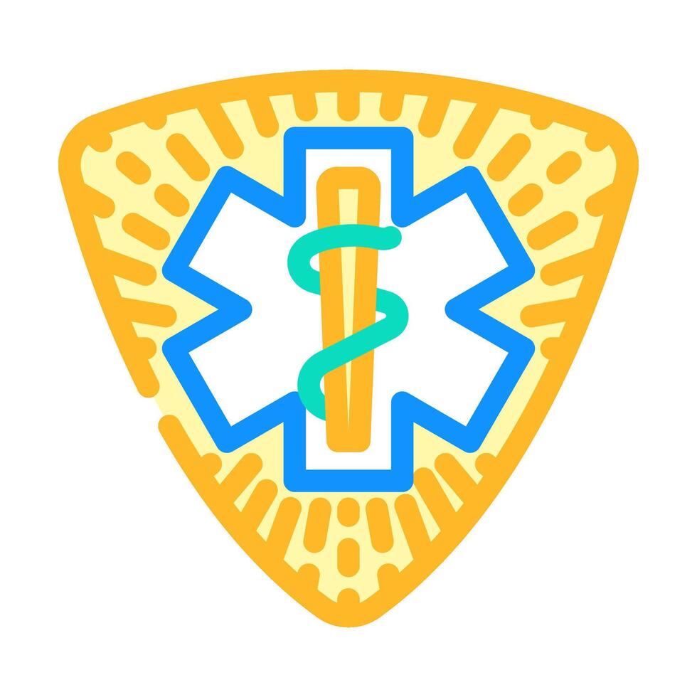 emt badge ambulance color icon illustration vector