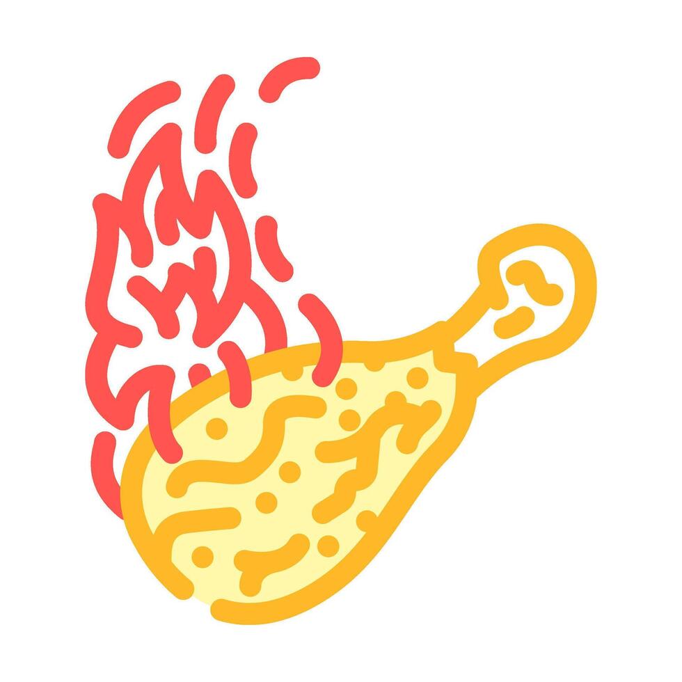 dish chicken fried color icon illustration vector