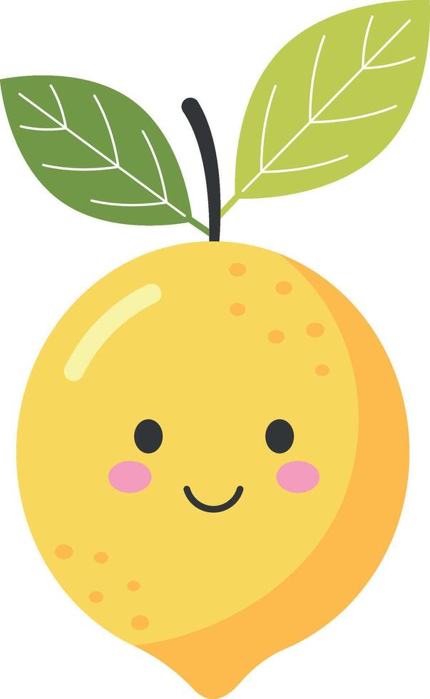 Lemon cartoon smiling fruit illustration vector