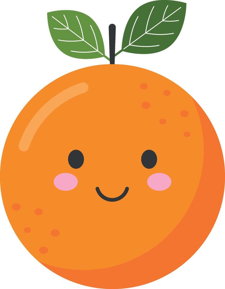 Orange cartoon smiling fruit illustration vector