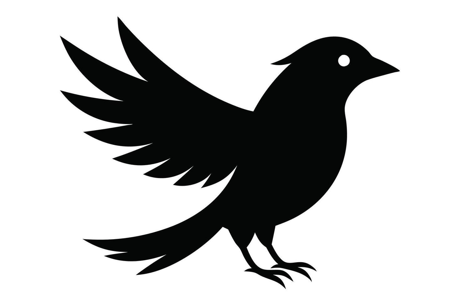 Black bird silhouette on white background vector
