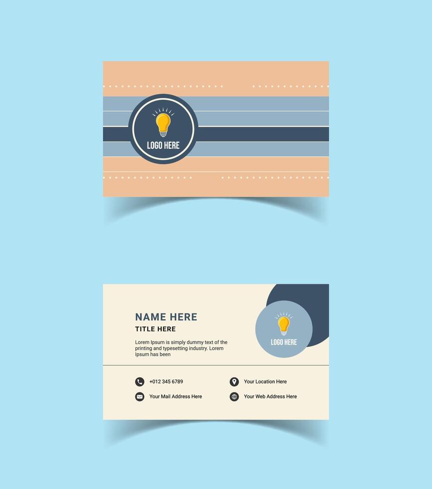 Modern Corporate Business Card Design. Simple Creative Name Card Design. vector