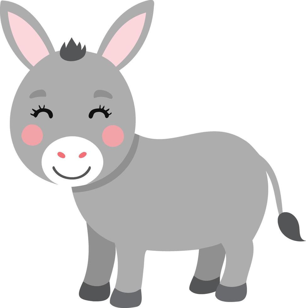 Cute Donkey Illustration vector