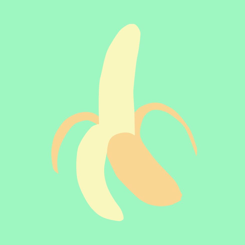 Illustration of a banana on a green background. vector