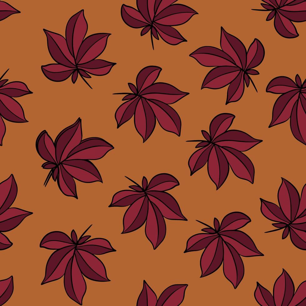 Illustration of a pattern with autumn leaves. Autumn background. vector