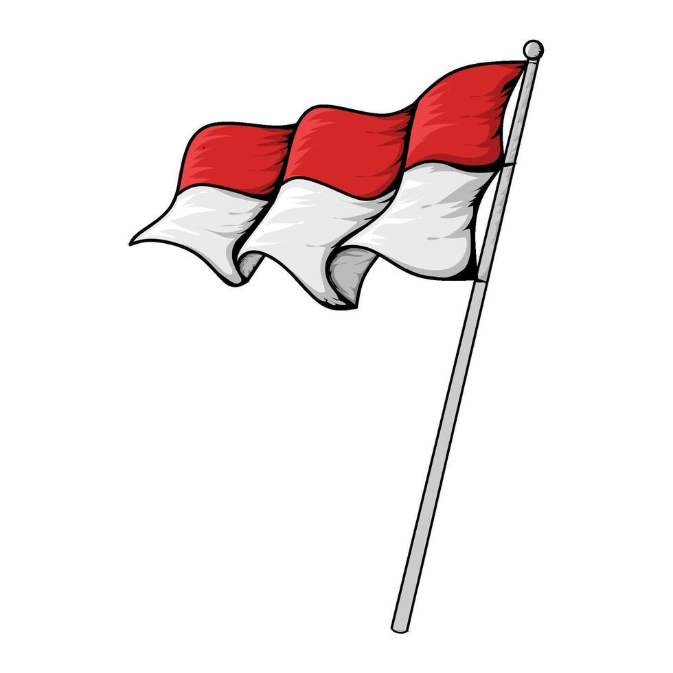 red and white flag vector