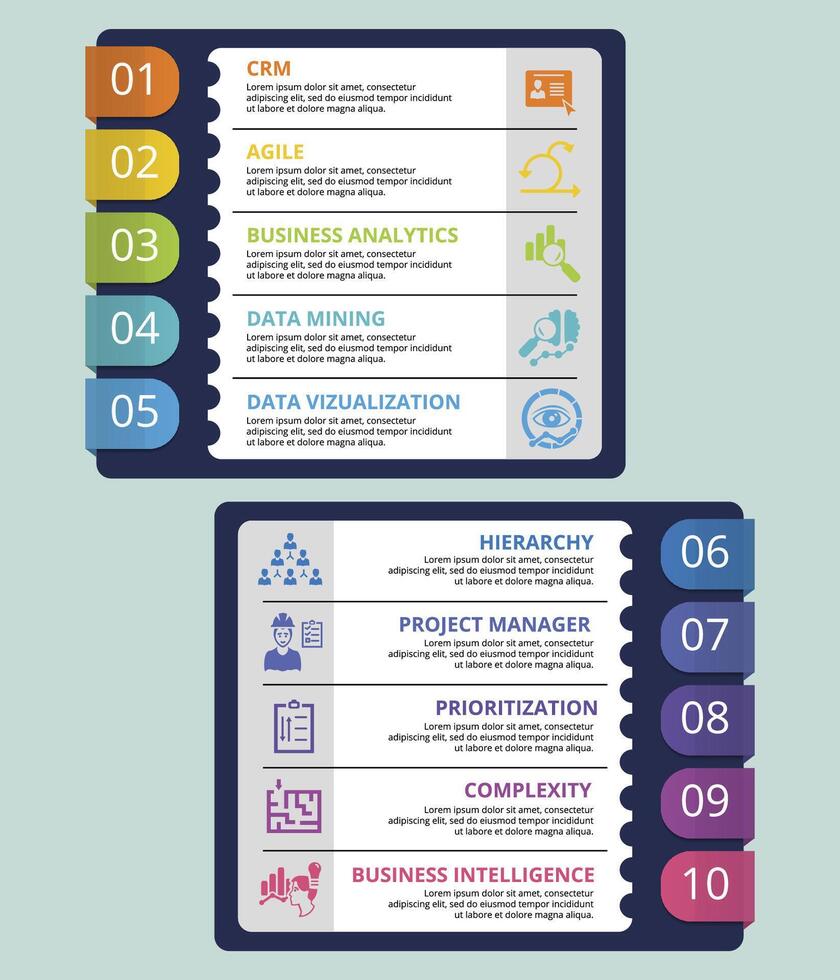 Infographic Biohacking template. Icons in different colors. Include Detox, Meditation, Drugs, Hydrate and others. vector