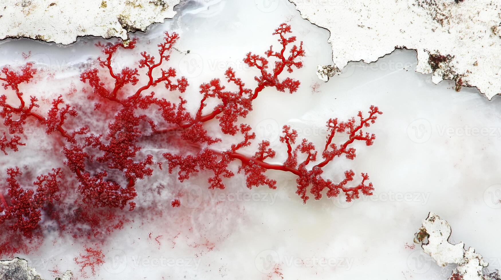Agar Gelidium from red algae. Red canten on white stone photo