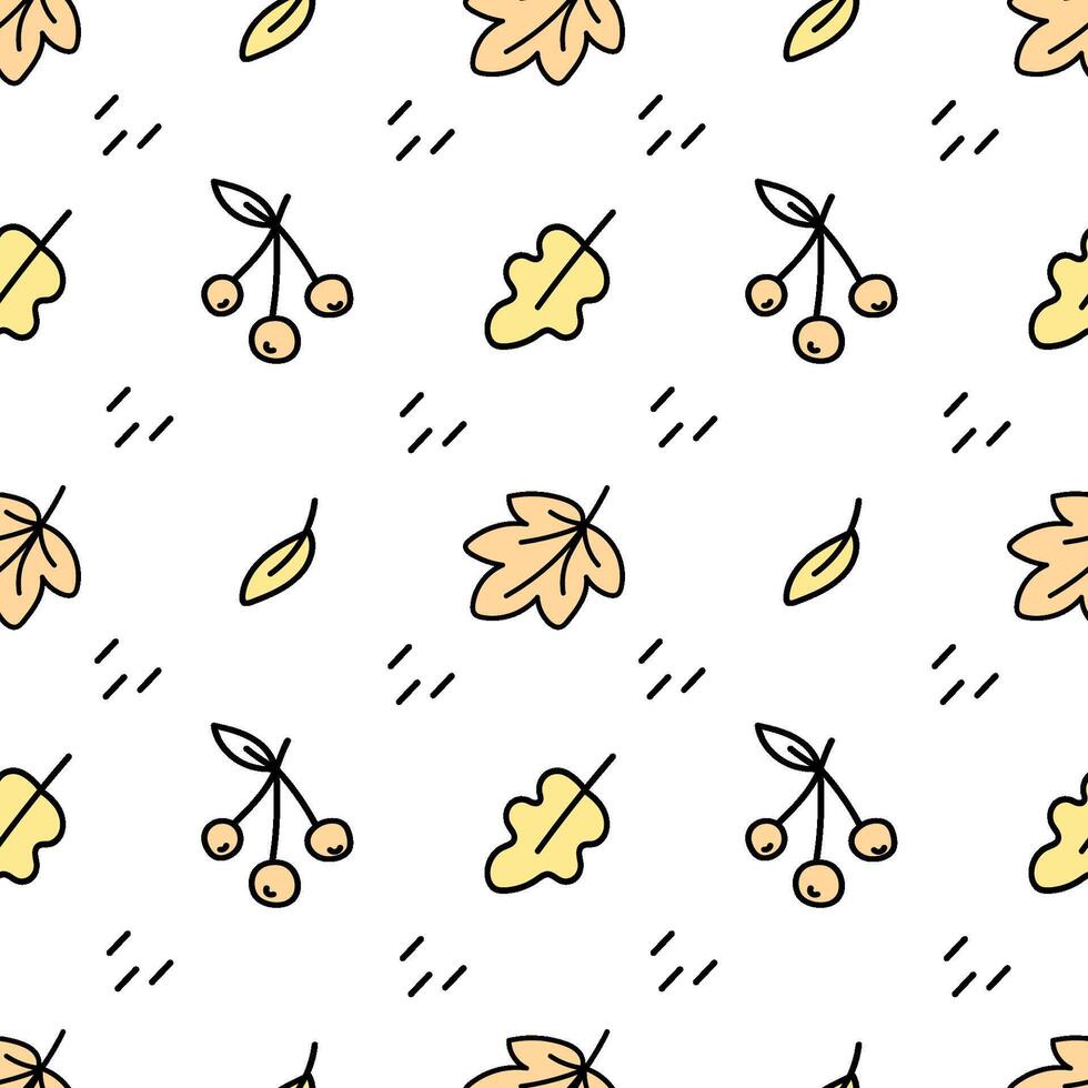 Autumn leaves seamless pattern. isolated on white background vector