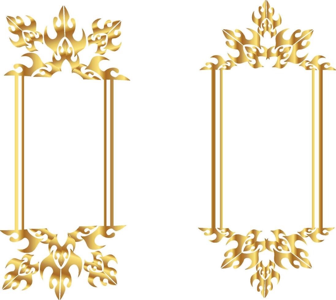 set Gold frames rectangle vector