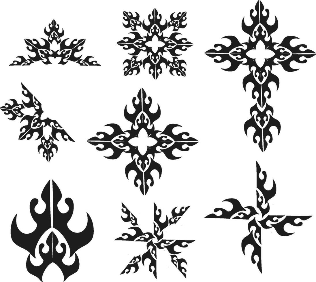 set Tattoo pattern vector