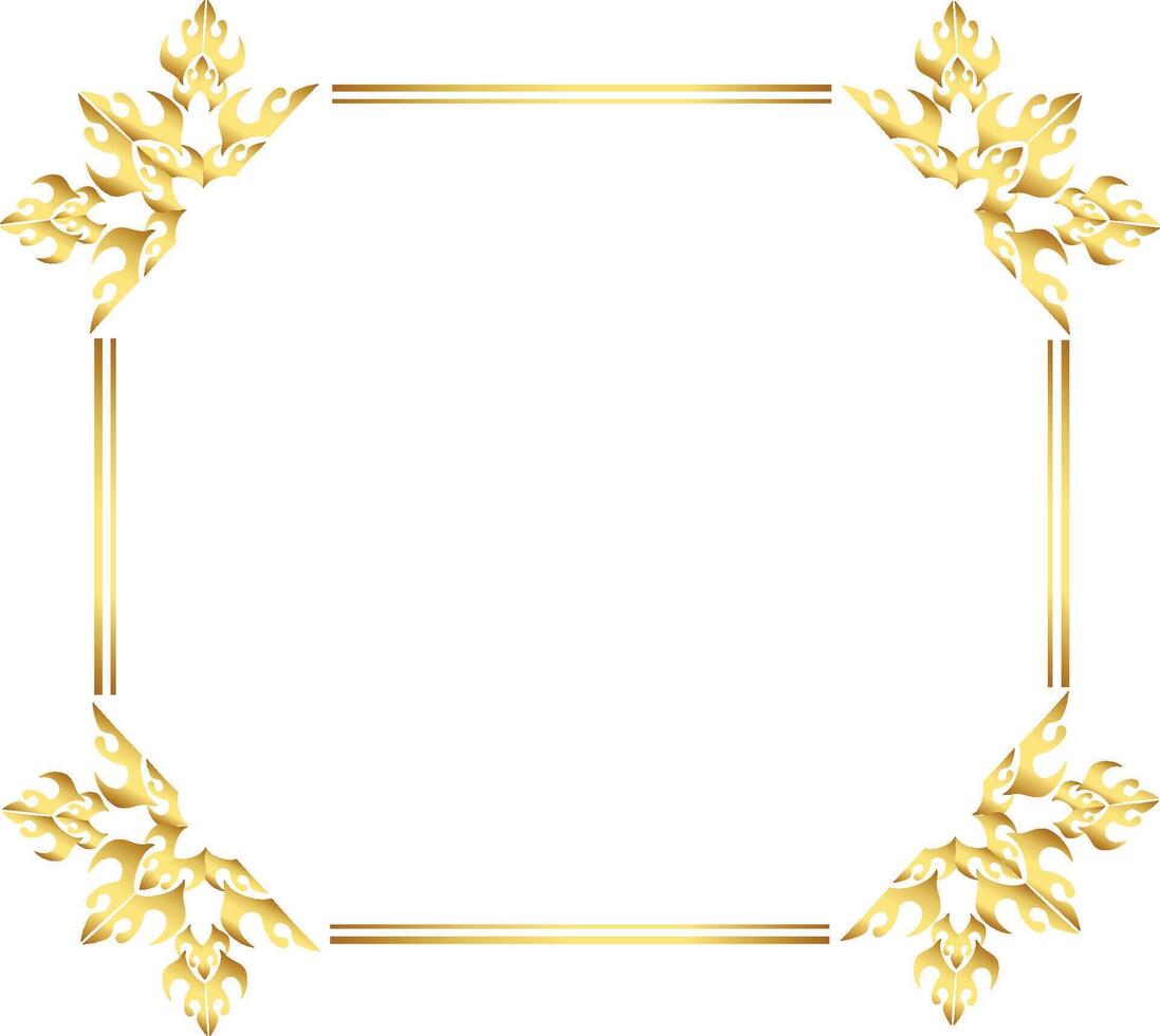 set Gold frames rectangle vector