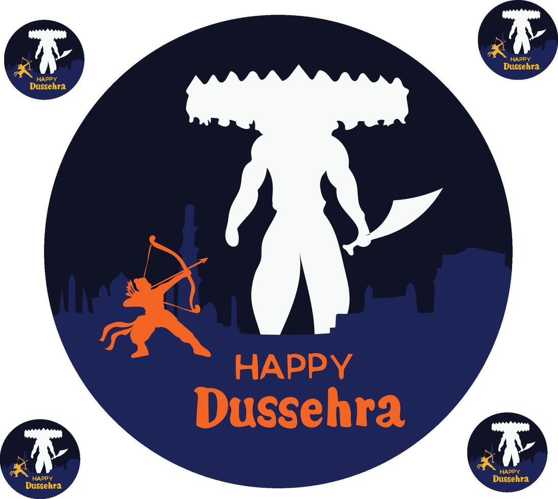 Happy dussehra india festival vector