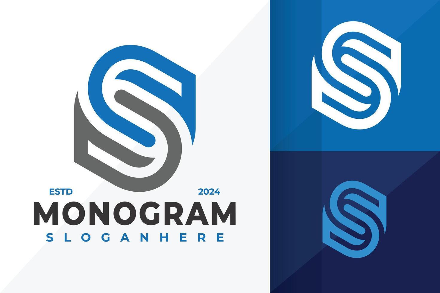 Letter SS Monogram Logo design symbol icon illustration vector