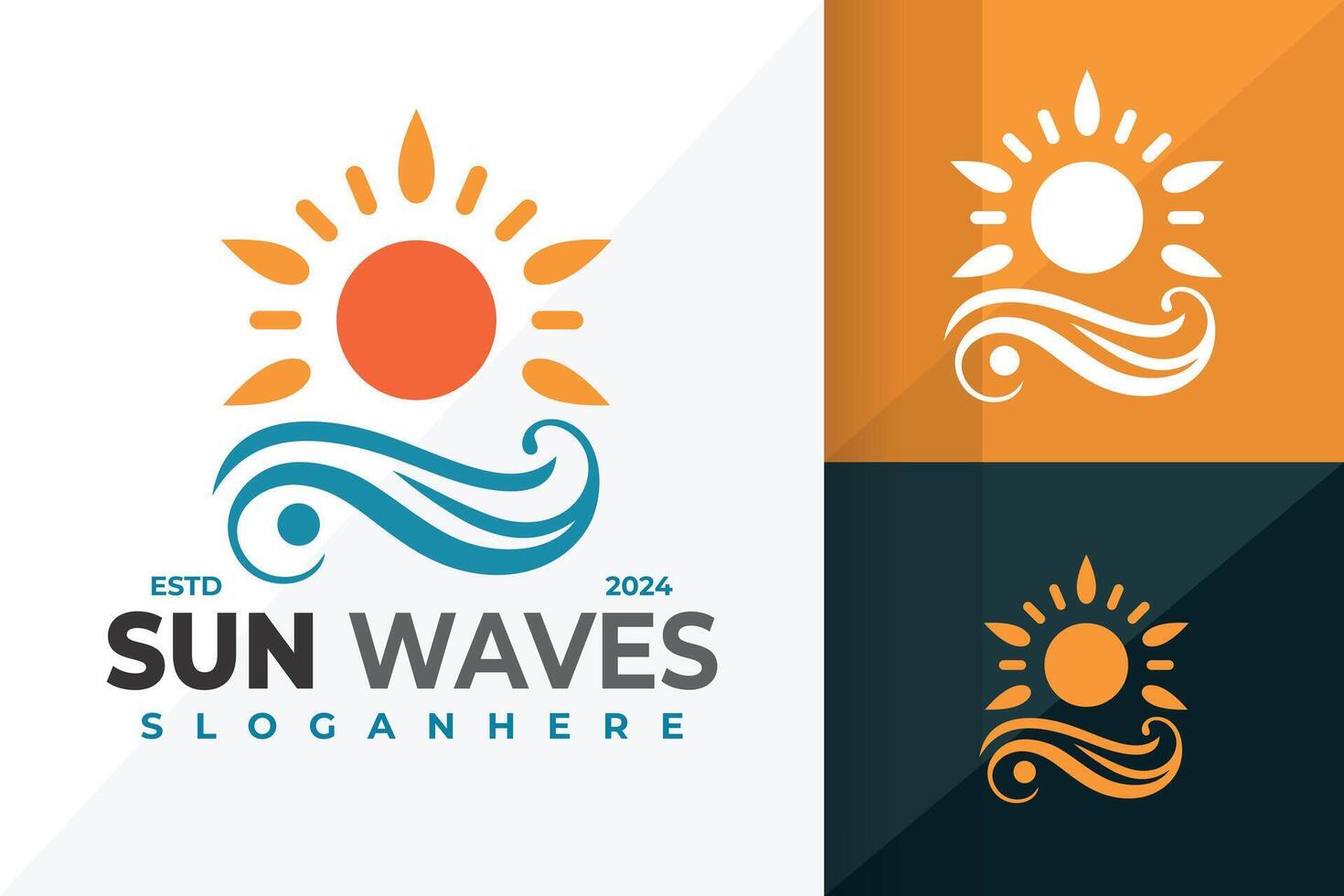 Sun Waves Logo design symbol icon illustration vector