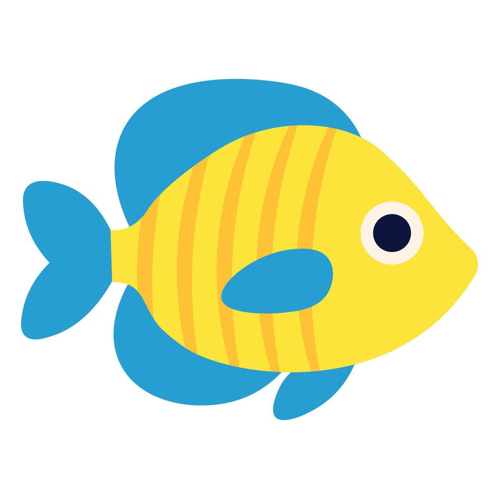 Fish isolated on white background. Flat illustration vector
