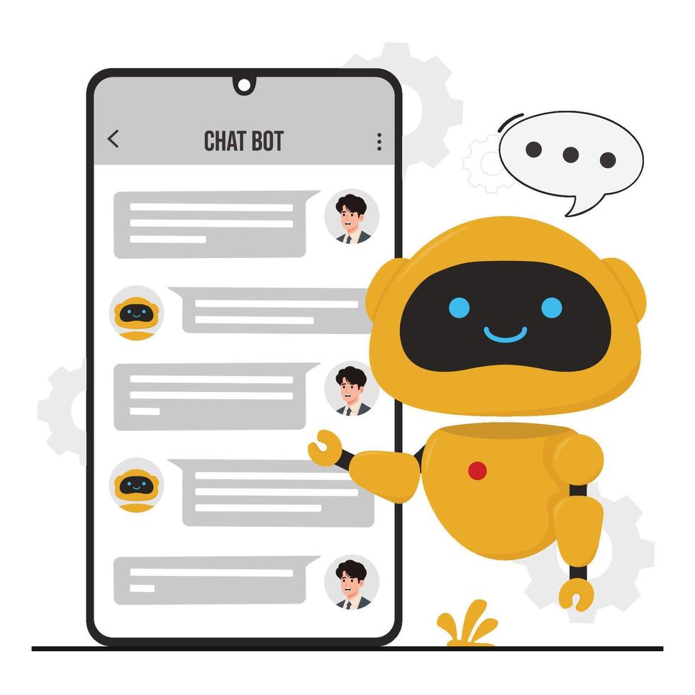Chatbot concept. Flat design illustration of chat bot ai concept. vector