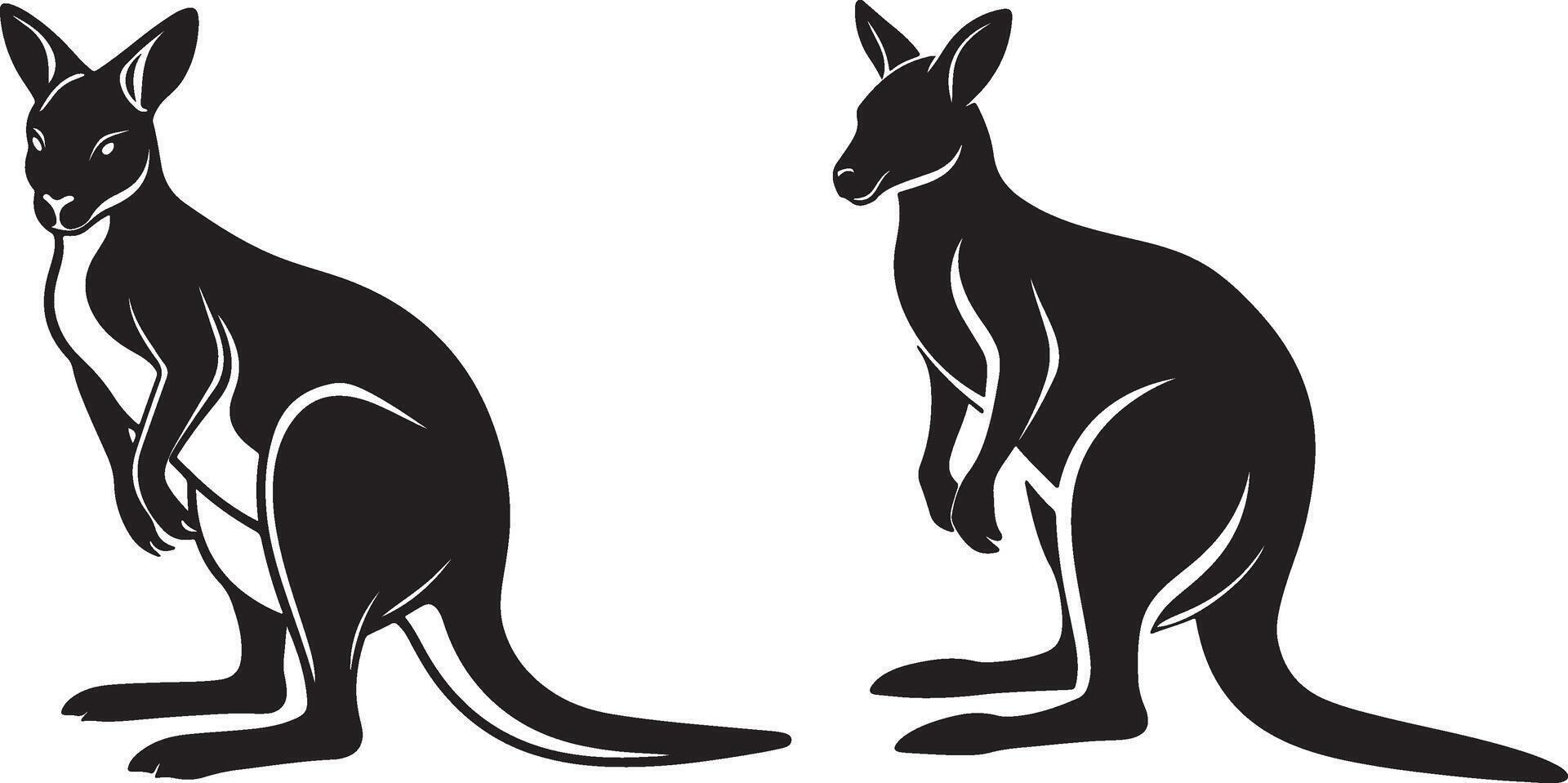 silhouette image of Wallaby vector