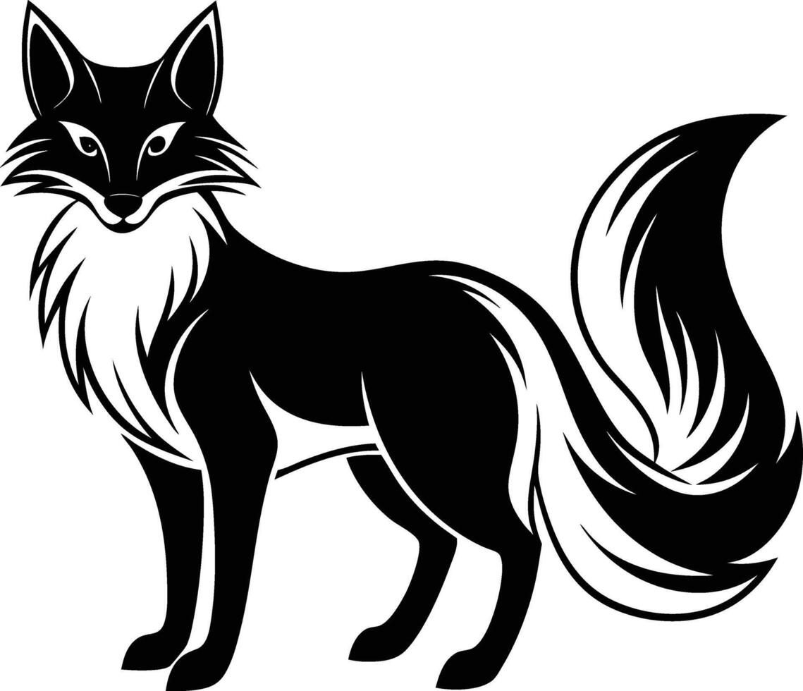 Silhouette image of Silver Fox vector