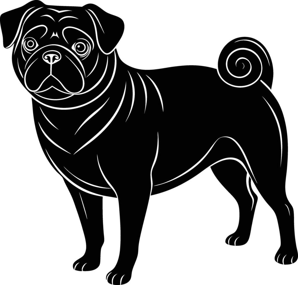 Silhouette image of Boston Terrier vector