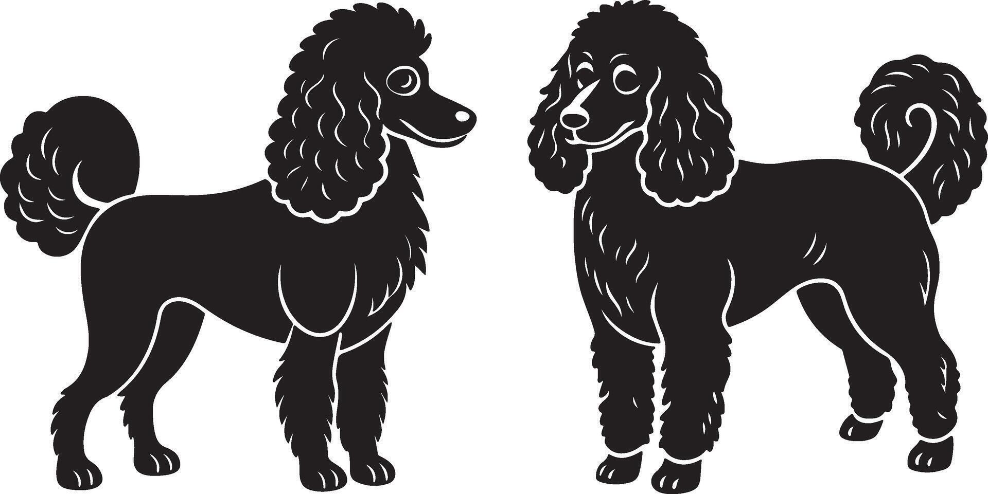Silhouette image of Poodle vector