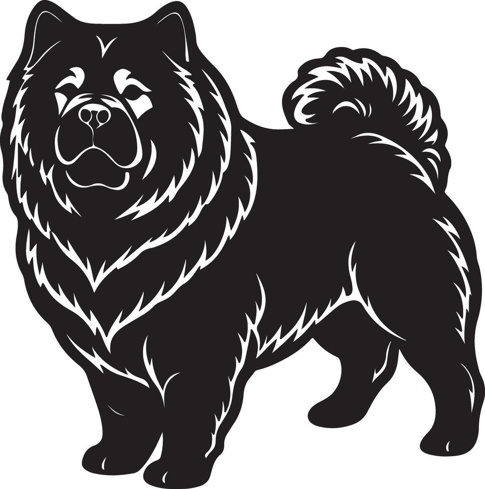 silhouette image of Chow Chow vector