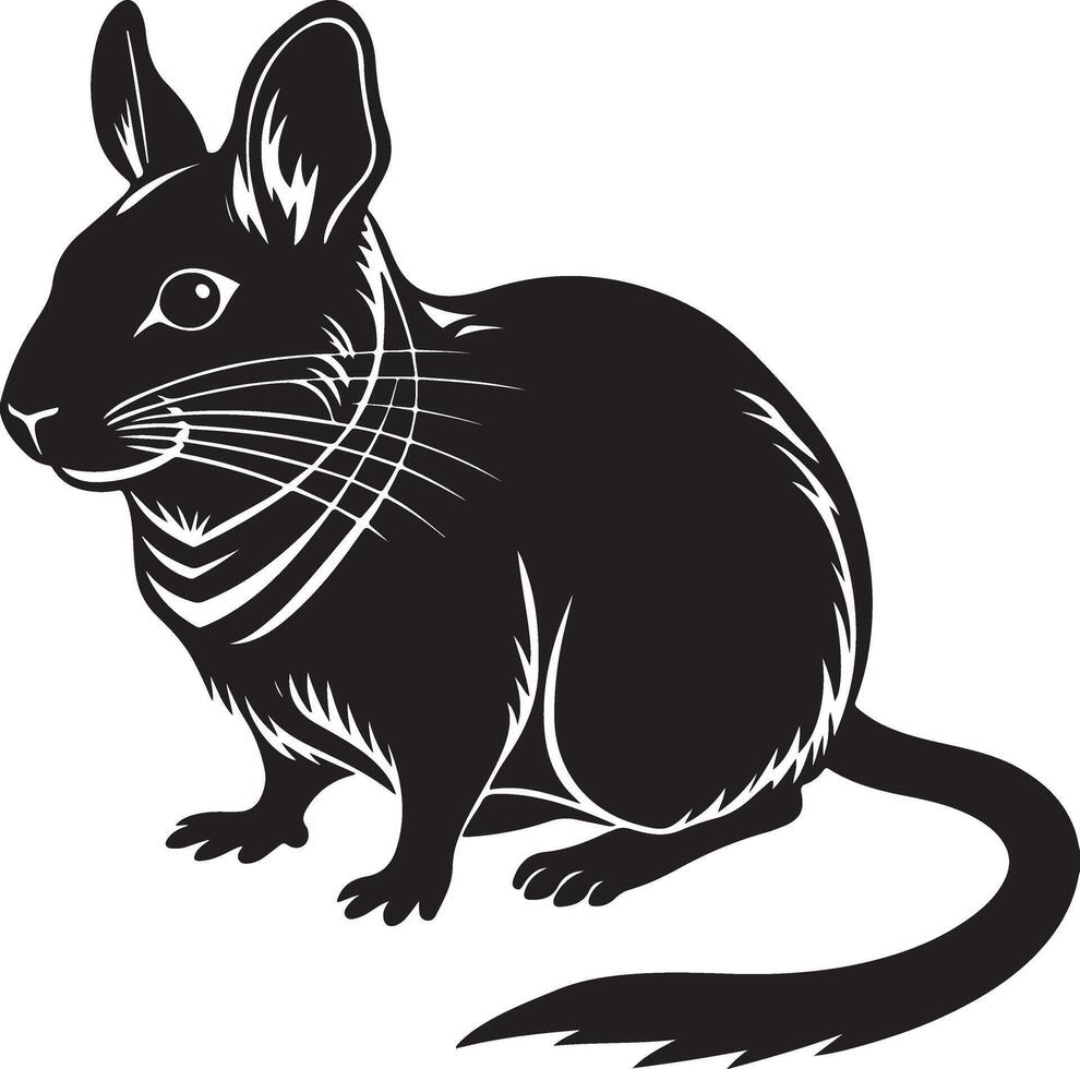 Silhouette image of Degu vector