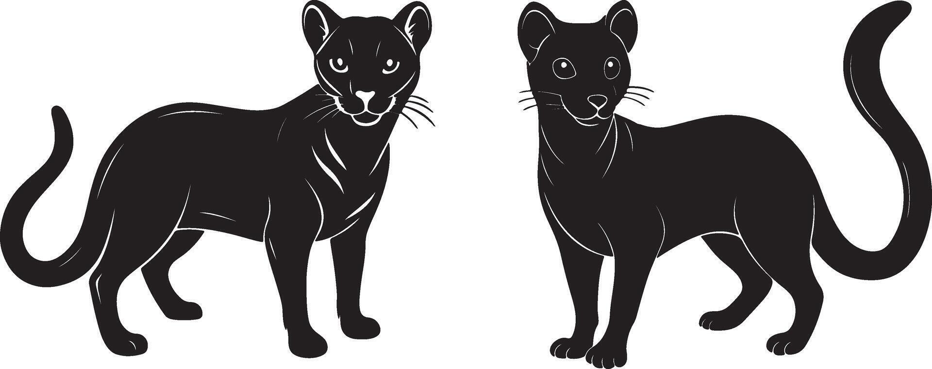 Silhouette image of Fossa vector