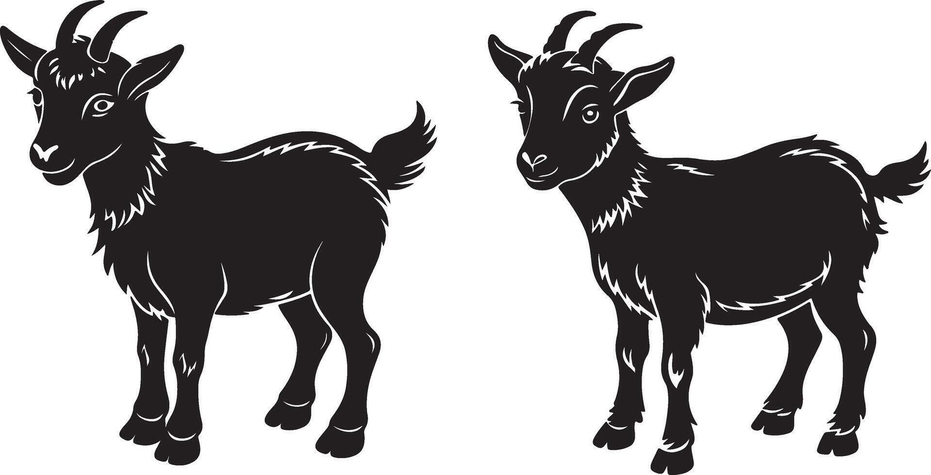 Silhouette image of Goat vector