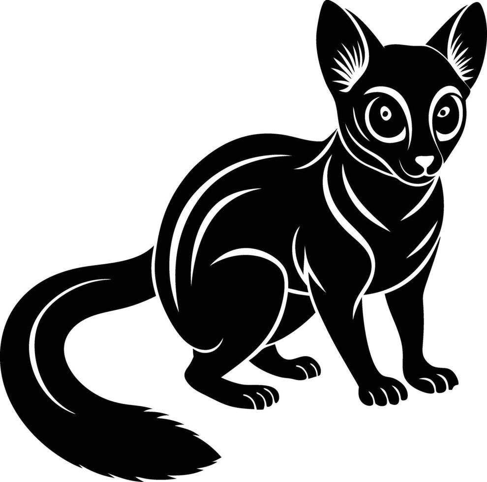 Silhouette image of Galago vector