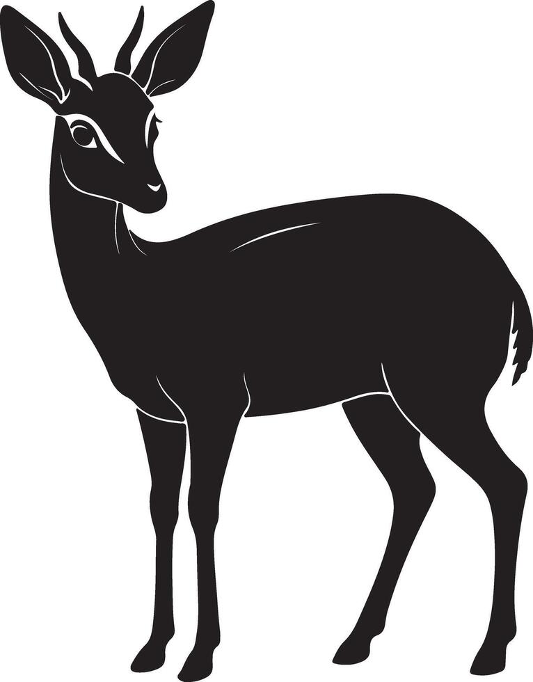 Silhouette image of Dik Dik vector