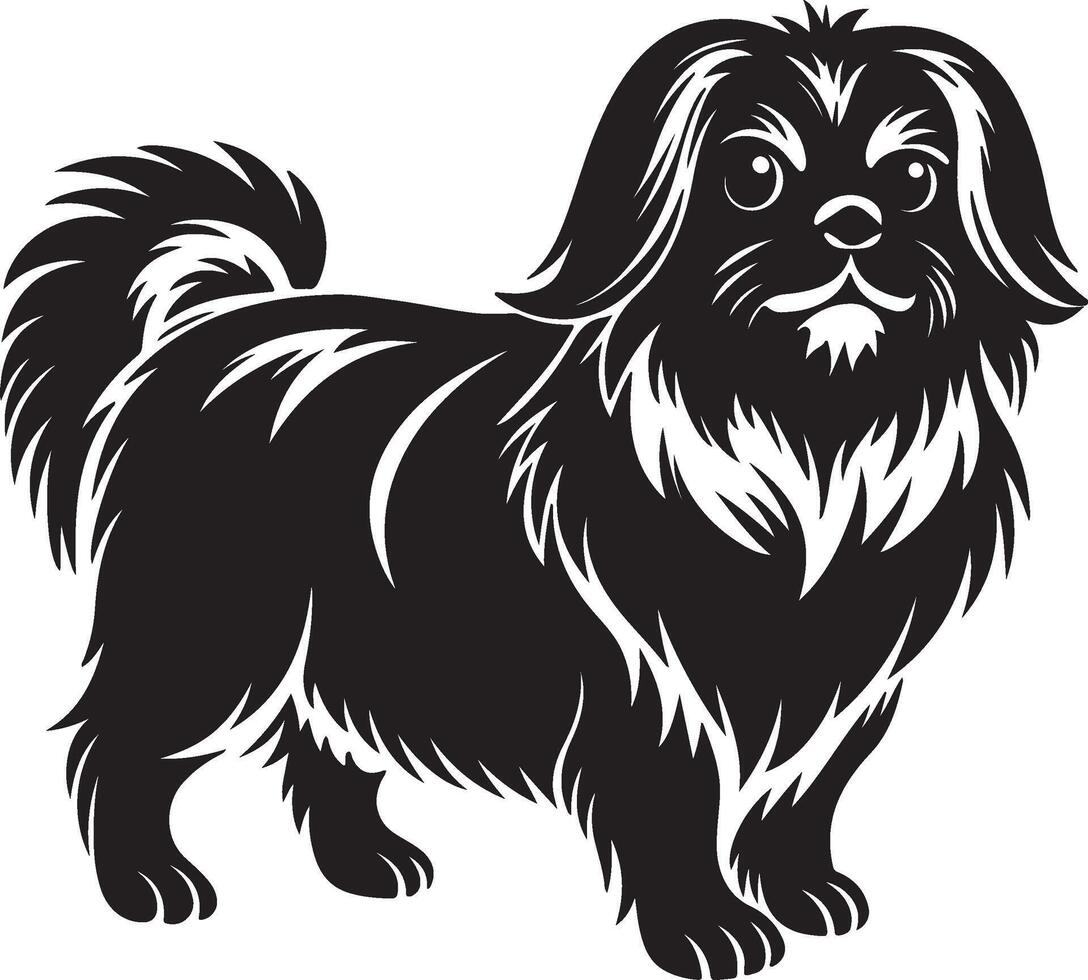 silhouette image of Pekingese vector