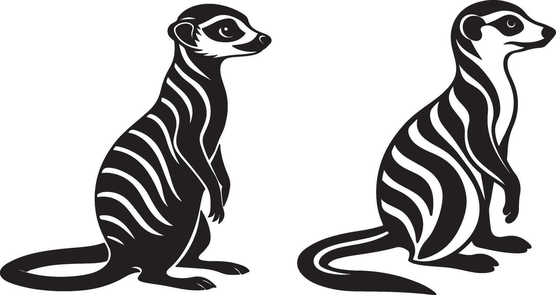 Silhouette image of Meerkat vector