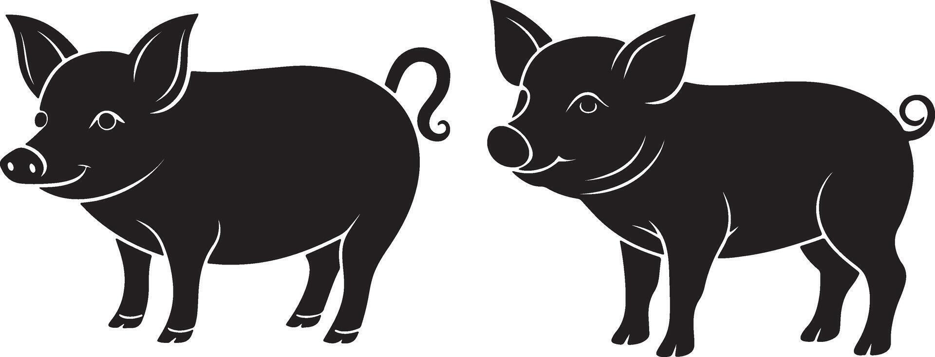Silhouette image of Teacup Pig vector