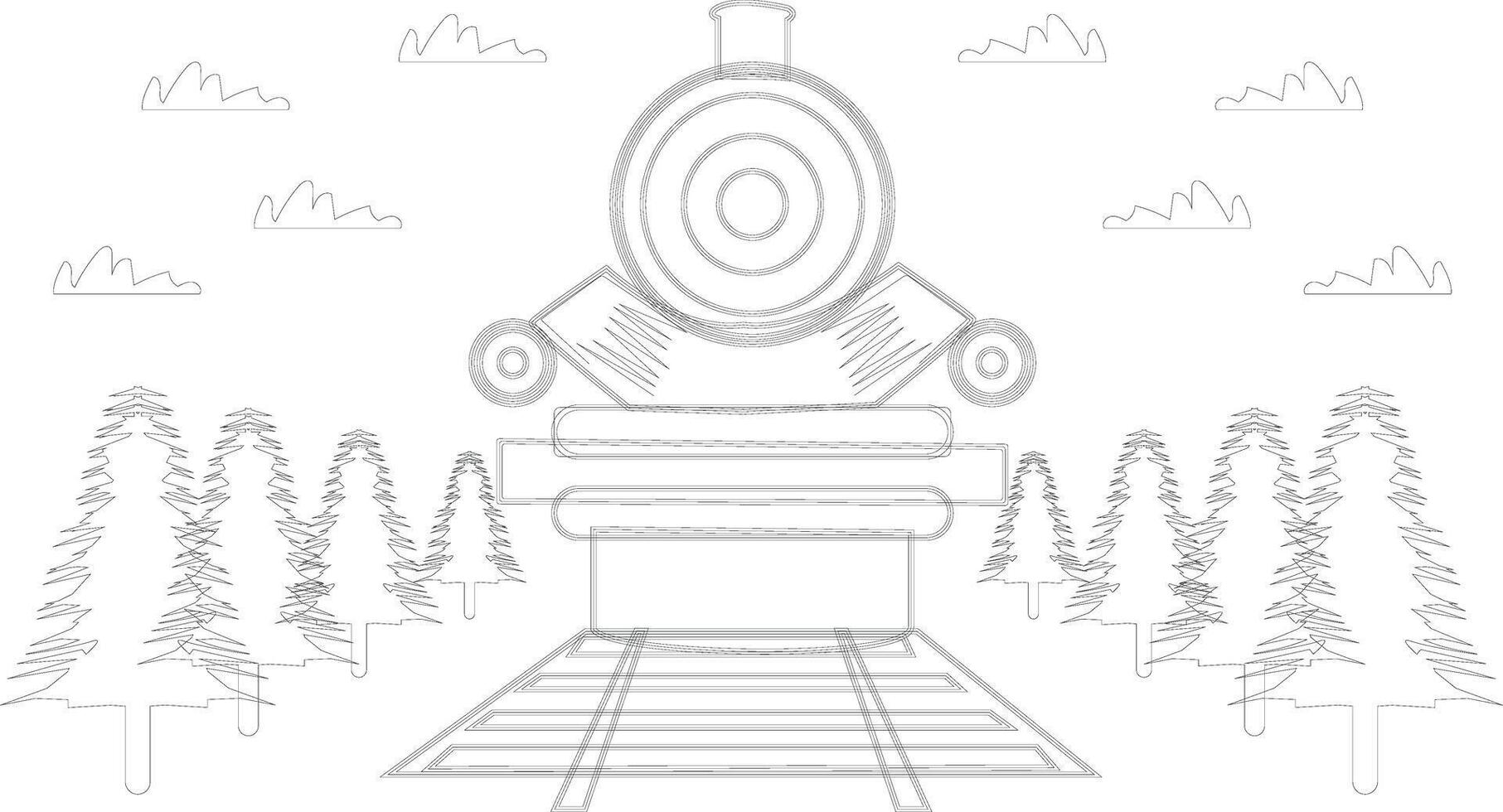 Train flat silhouette collection vector