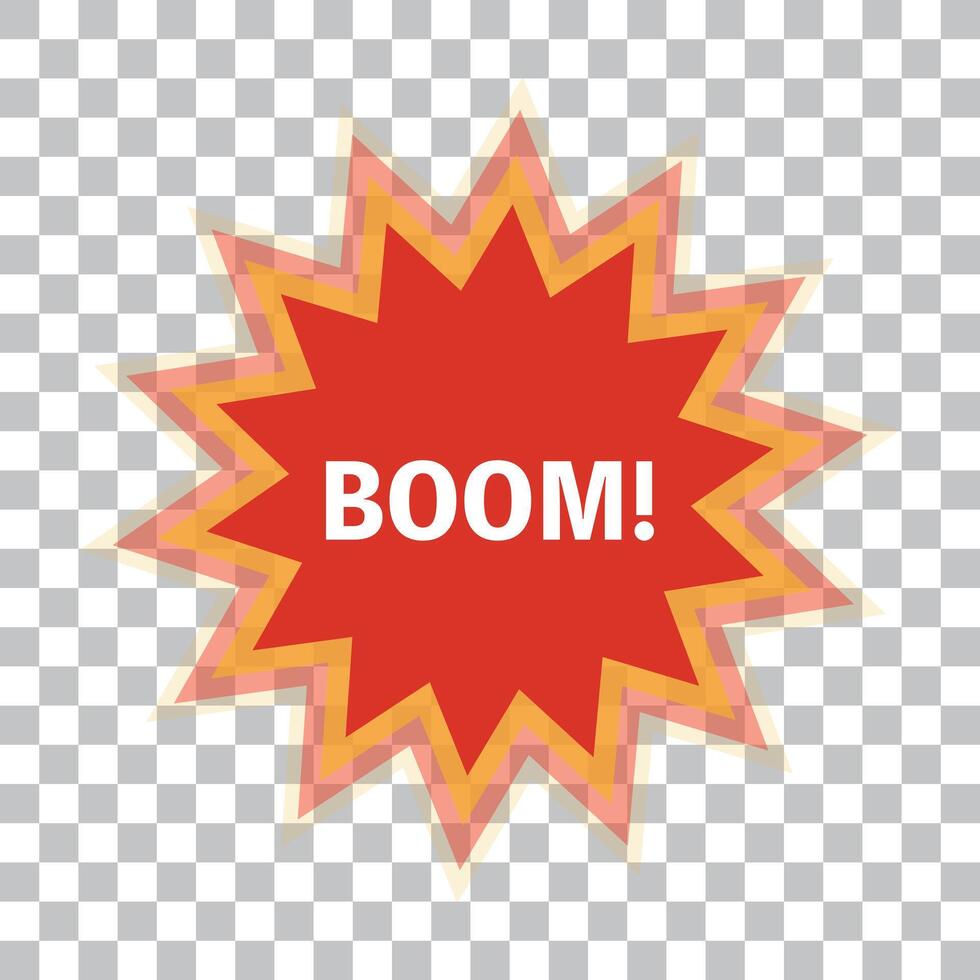 Boom Label for explosion and impact. vector