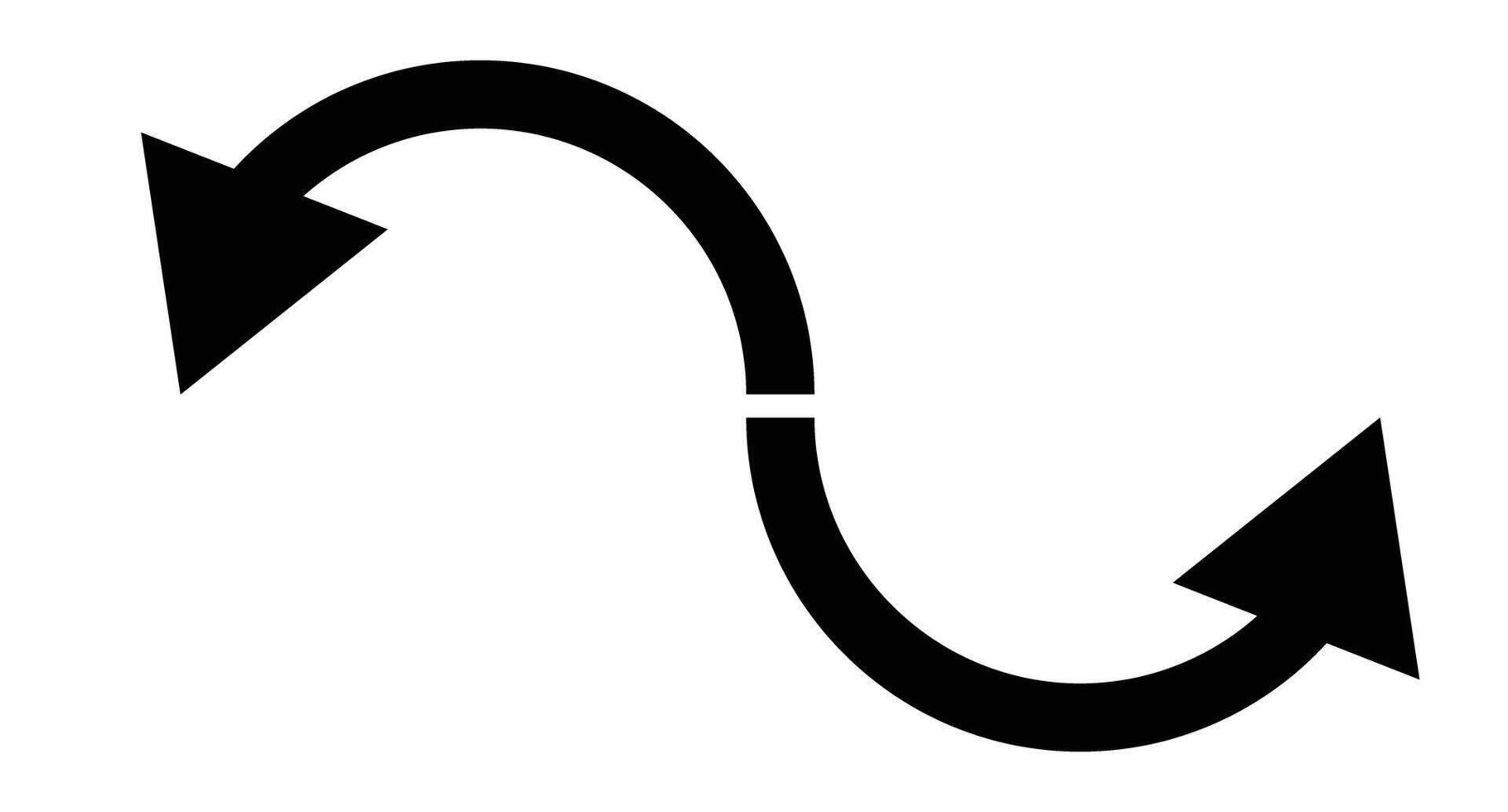 Curved arrows icon vector