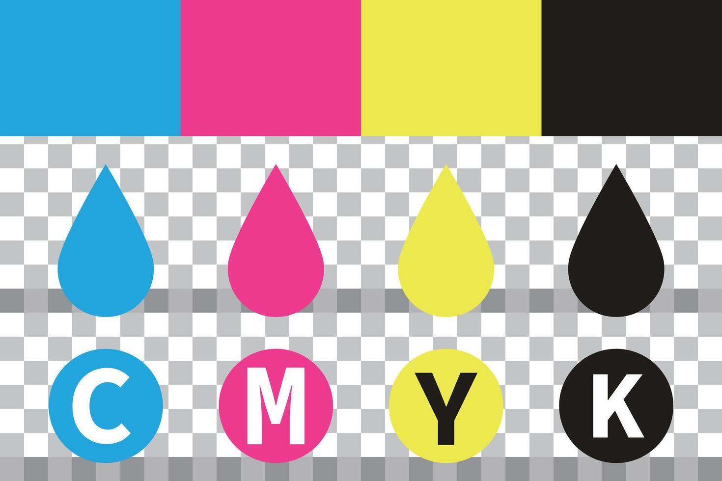 CMYK ink set. Printer. . vector